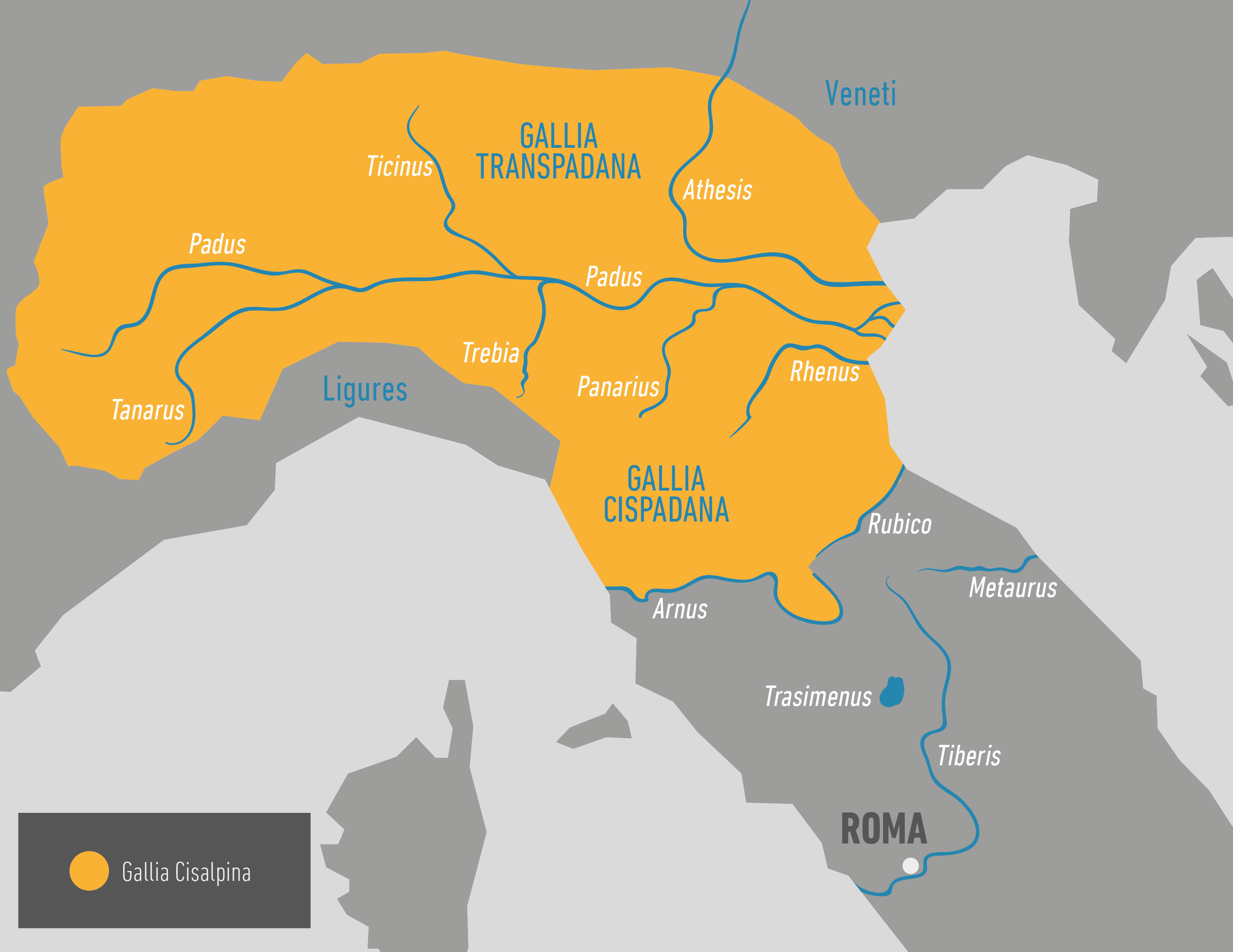 Borders of Gallia Cisalpina